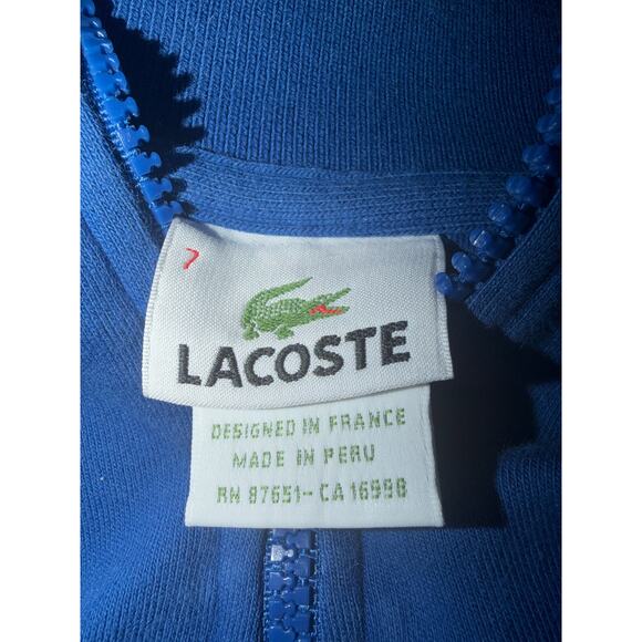Lacoste Men’s XXL (7) 1/4 Zip Pullover – 100% Cotton – Blue Croc Logo - Picture 5 of 7